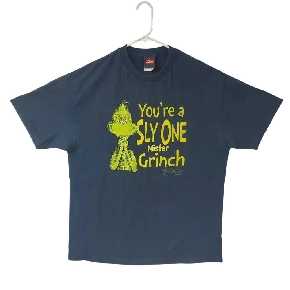 Dr Seuss Grinch Youre A Sly One Mister Grinch Graphic T Shirt Mens XL